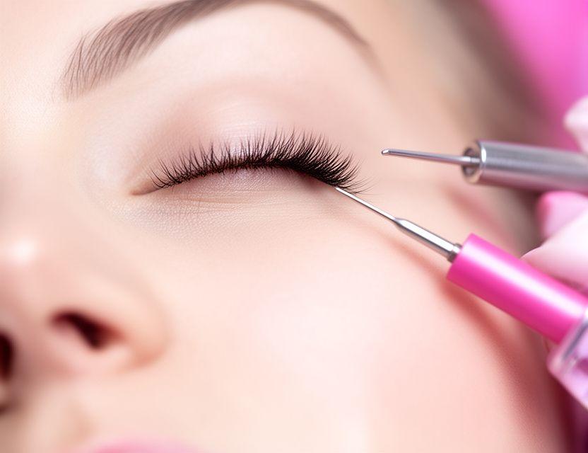 Close-up of a lash styling session showing precise application, clean separation and gentle lighting