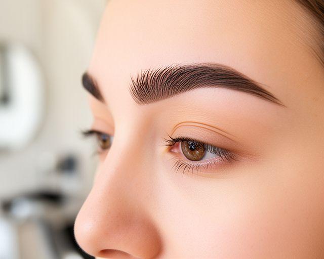 Präzises Brow Shaping mit sauberen Konturen und gebürsteten Brauen bei natürlichem Licht