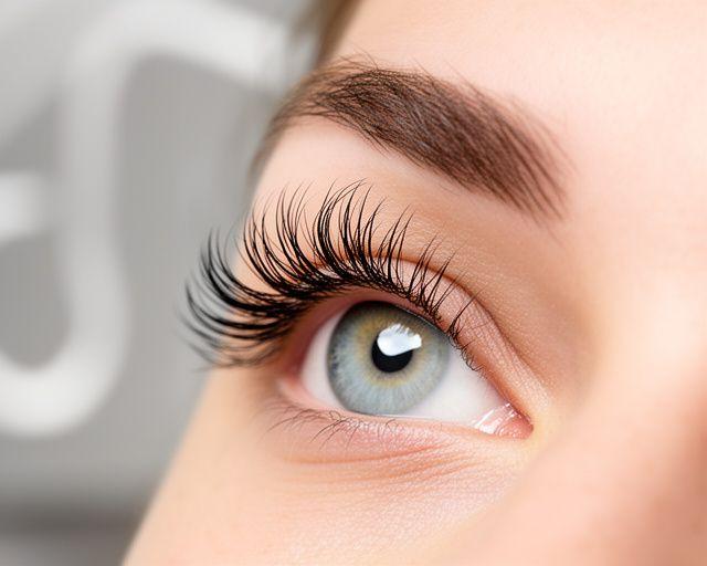 Lash Lift Ergebnis mit aufgefächerten Naturwimpern und sichtbar geöffnetem Blick