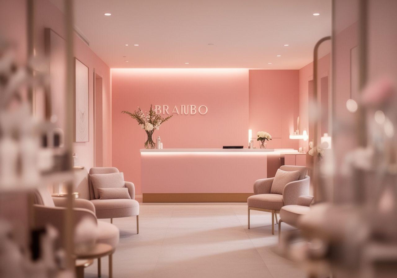Elegante Beauty-Lounge in Zürich mit ruhiger Lichtstimmung und gepflegtem Empfangsbereich