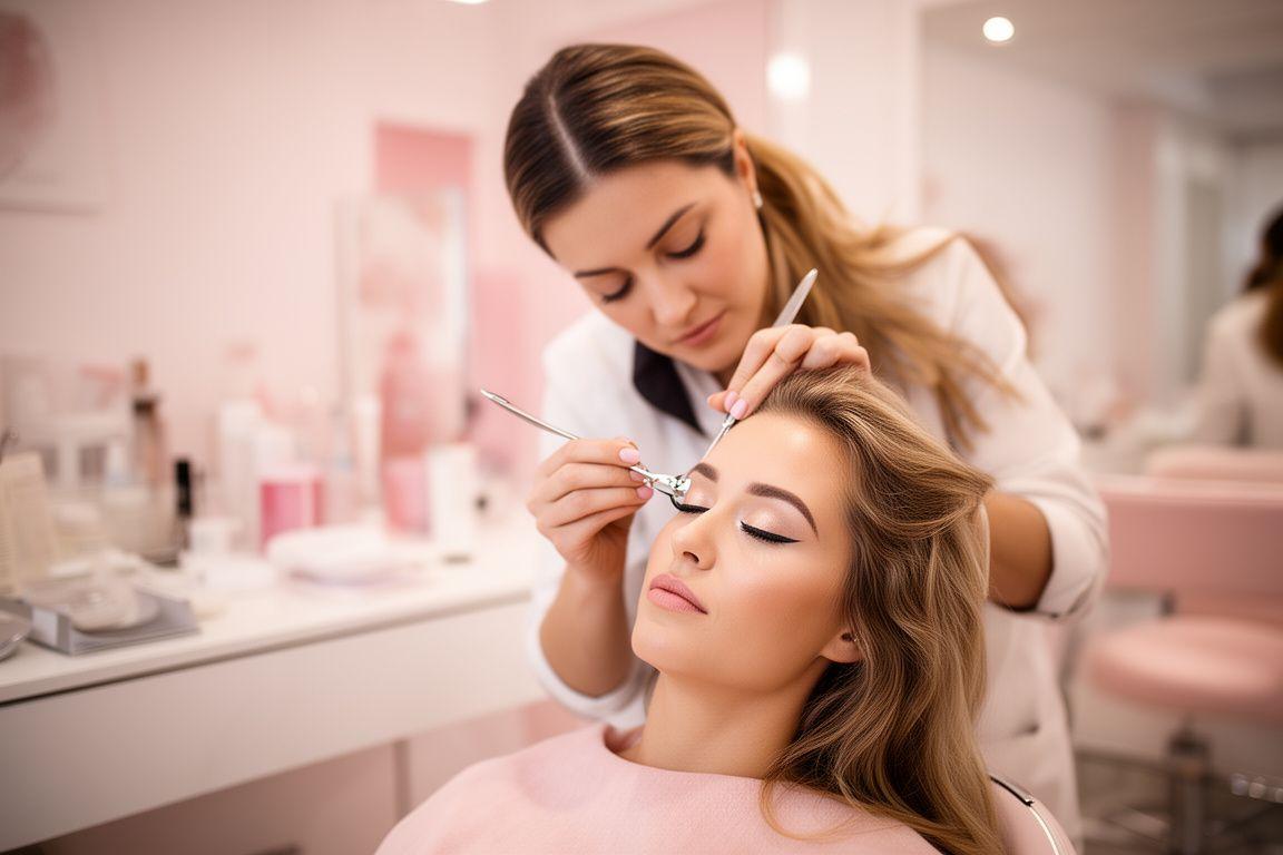 Luxuriöses Wimpern-Styling im hellen Zürcher Studio mit präzisen Einzelwimpern und sanftem Glamour-Licht